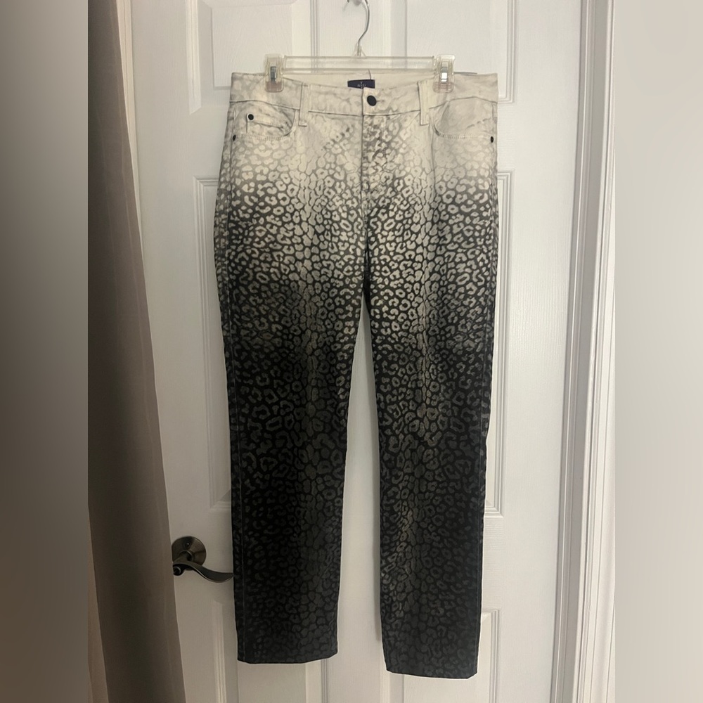 Nydj Womens Slim Skinny Jeans Leopard Print Ombre Stretch Pockets Denim size 12 - Picture 12 of 13
